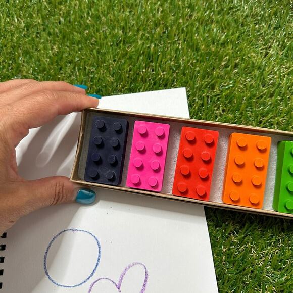 2/$24 Building Bricks Blocks Crayons (6), Kids Girls Boys Gender Neutral Gift - Picture 3 of 9